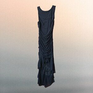 Zesica ruched black high-low bodycon dress size S NEW